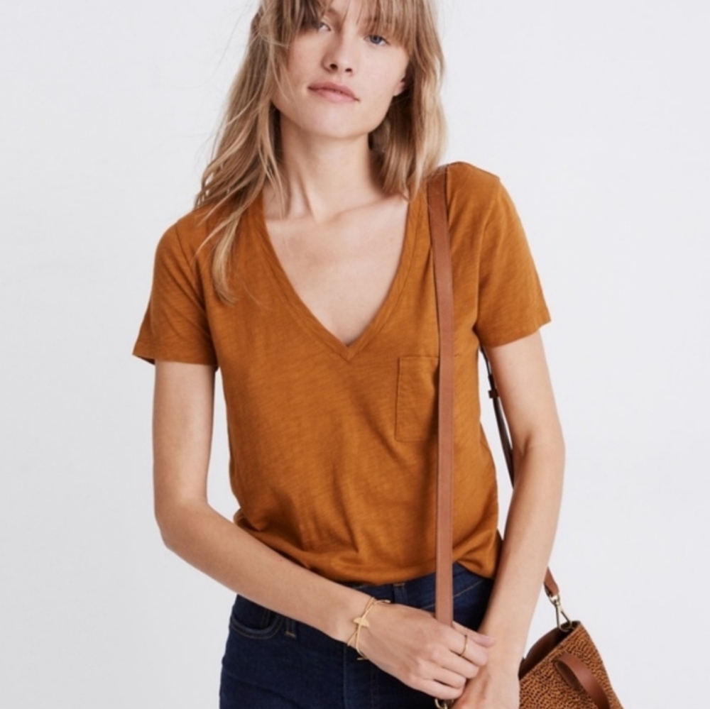 Madewell Women's Short Sleeve Tee in Rust